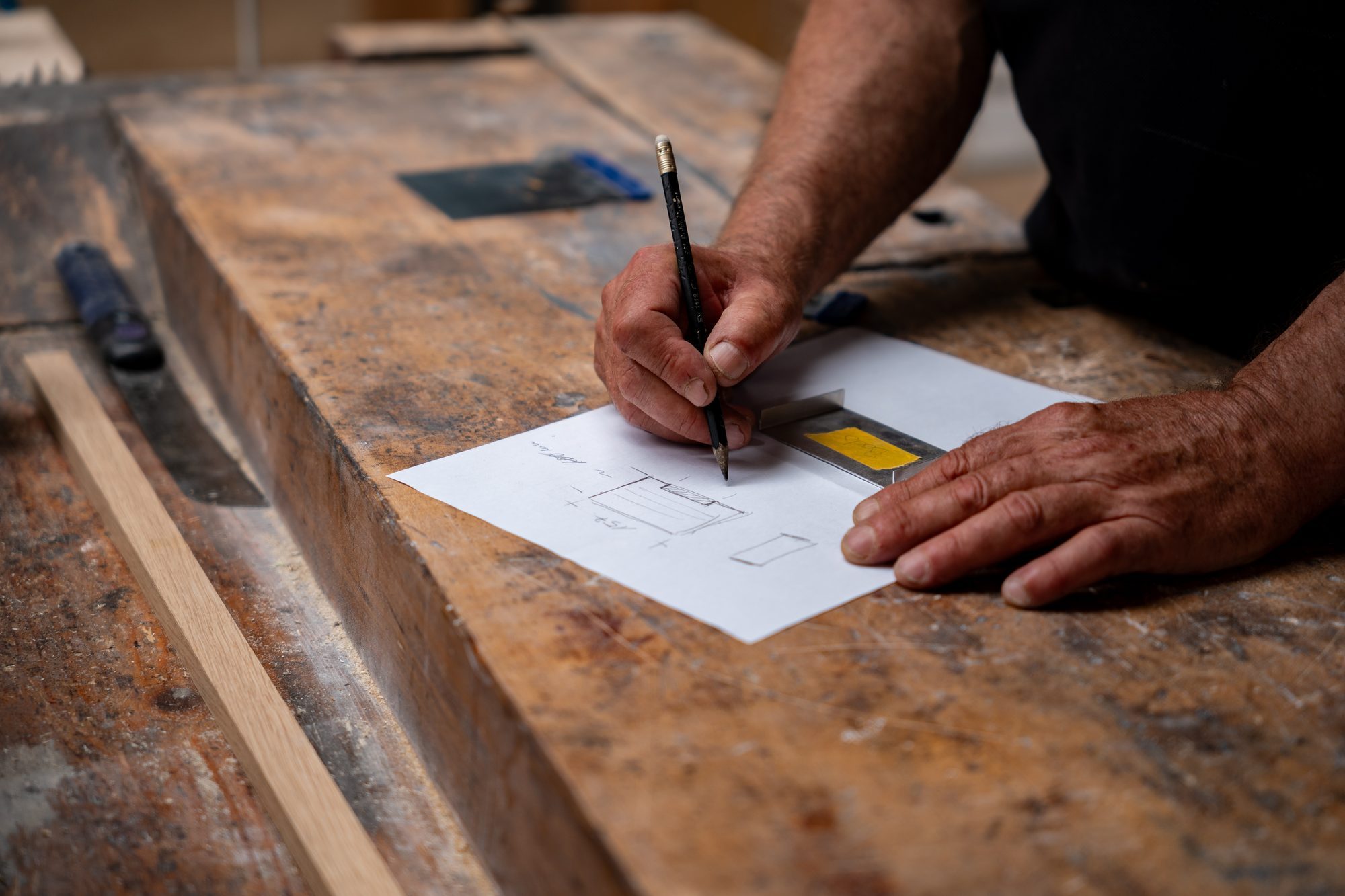 Werkstatt der Tischlerei zweiholz in Goslar – Planung eines Werkstücks